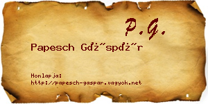 Papesch Gáspár névjegykártya